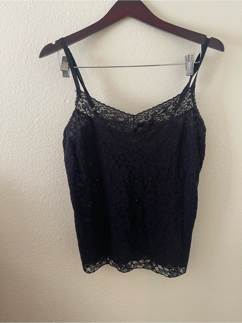 Secret Treasures Black Lace Camisole Tank Top